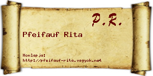 Pfeifauf Rita névjegykártya